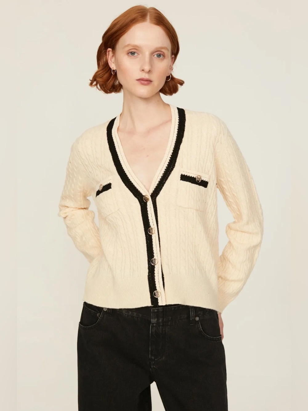 Sandro Cable Knit Cardigan